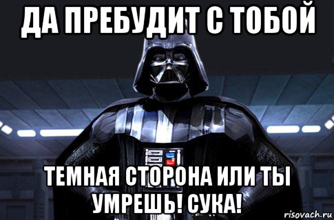 да пребудит с тобой темная сторона или ты умрешь! сука!, Мем Дарт Вейдер