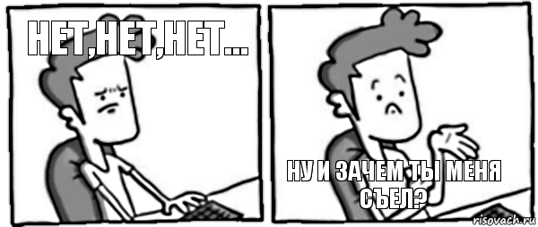 Нет,нет,нет... ну и зачем ты меня съел?, Комикс  действительно