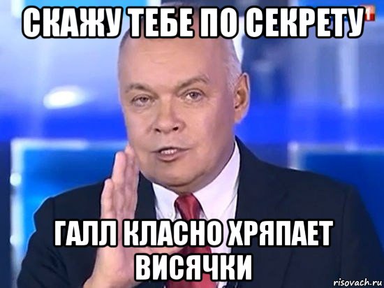 скажу тебе по секрету галл класно хряпает висячки, Мем Киселёв 2014