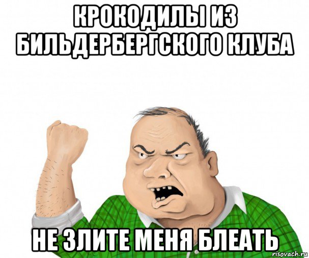 крокодилы из бильдербергского клуба не злите меня блеать, Мем мужик