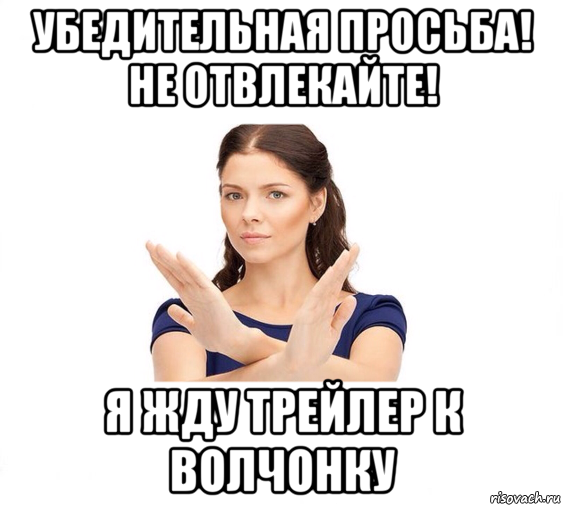 убедительная просьба! не отвлекайте! я жду трейлер к волчонку, Мем Не зовите