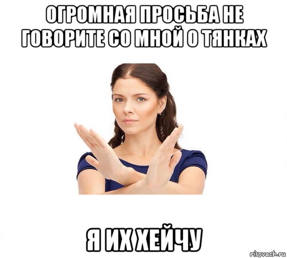 огромная просьба не говорите со мной о тянках я их хейчу, Мем Не зовите