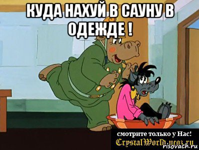 куда нахуй в сауну в одежде ! , Мем  Поехали