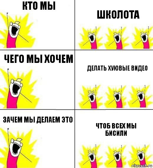 кто мы школота чего мы хочем делать хуювые видео зачем мы делаем это чтоб всех мы бисили, Комикс Кто мы и чего мы хотим