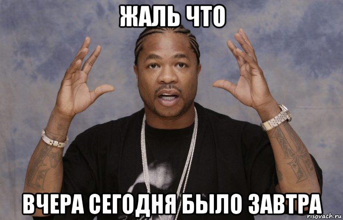 жаль что вчера сегодня было завтра, Мем Xzibit