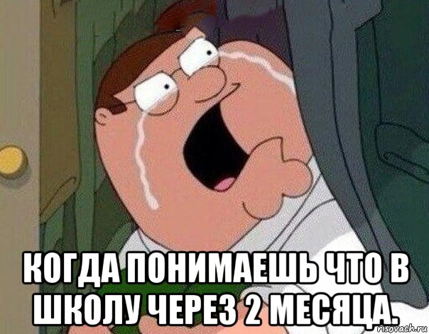  когда понимаешь что в школу через 2 месяца., Мем Гриффин плачет