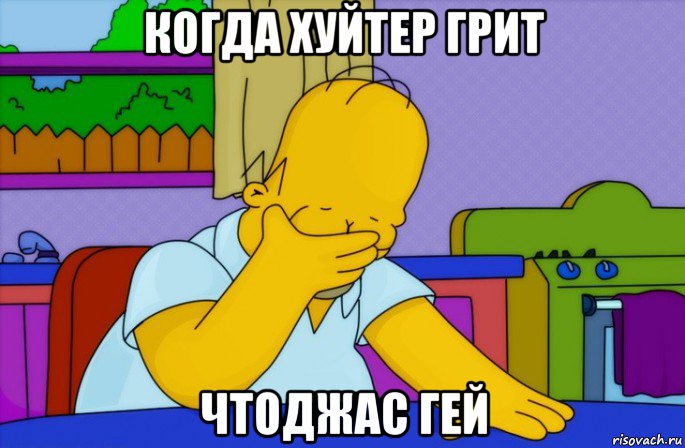 когда хуйтер грит чтоджас гей, Мем Homer simpson facepalm