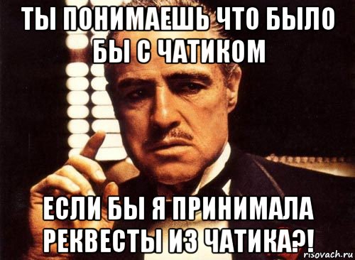 ты понимаешь что было бы с чатиком если бы я принимала реквесты из чатика?!, Мем крестный отец