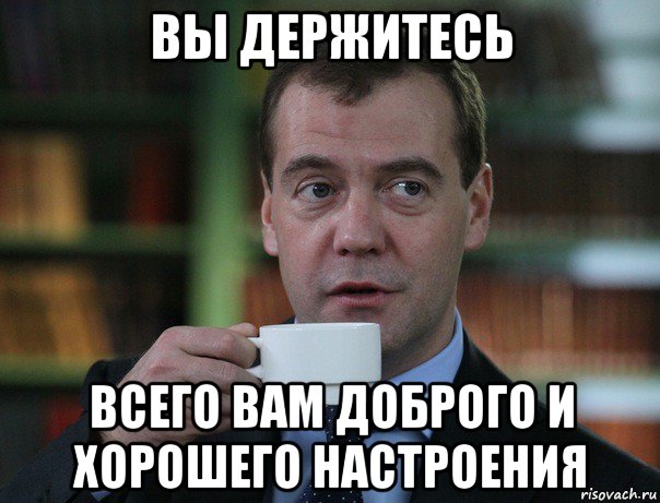 вы держитесь всего вам доброго и хорошего настроения, Мем Медведев спок бро