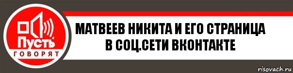 Матвеев Никита и его страница в соц.сети вконтакте, Комикс   пусть говорят