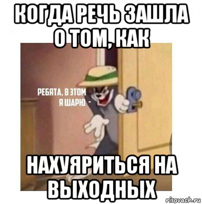 когда речь зашла о том, как нахуяриться на выходных, Мем Ребята я в этом шарю