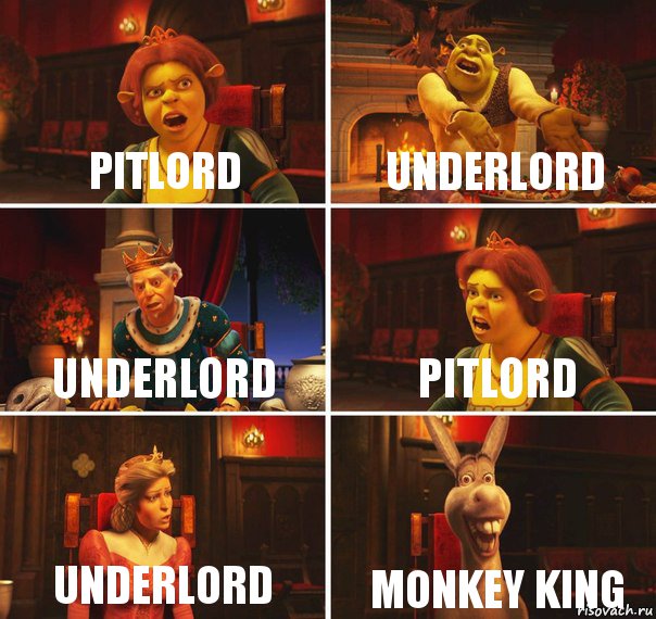 PITLORD UNDERLORD UNDERLORD PITLORD UNDERLORD MONKEY KING, Комикс  Шрек Фиона Гарольд Осел