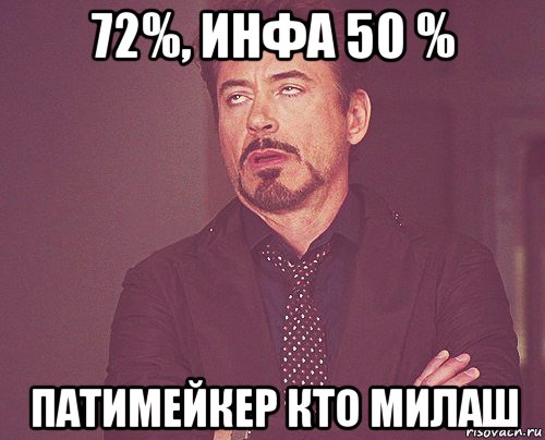 72%, инфа 50 % патимейкер кто милаш, Мем твое выражение лица