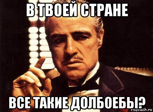 в твоей стране все такие долбоебы?, Мем крестный отец