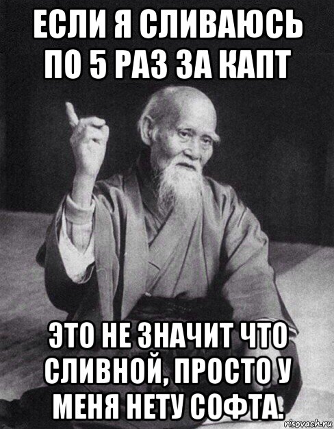 если я сливаюсь по 5 раз за капт это не значит что сливной, просто у меня нету софта., Мем Монах-мудрец (сэнсей)