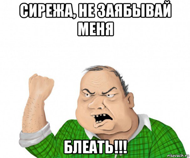 сирежа, не заябывай меня блеать!!!, Мем мужик