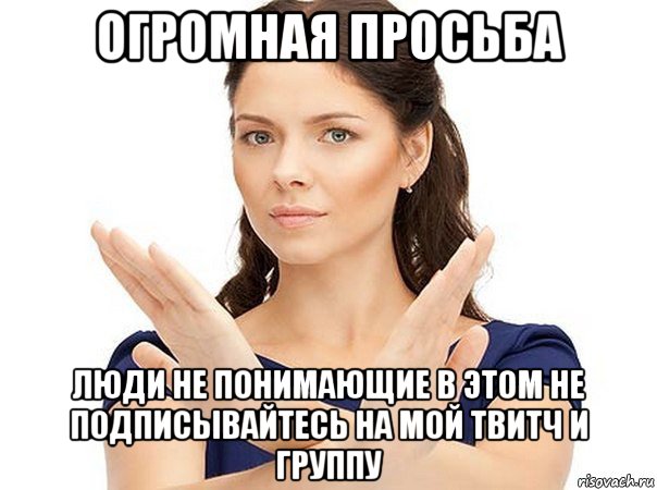 огромная просьба люди не понимающие в этом не подписывайтесь на мой твитч и группу, Мем Огромная просьба