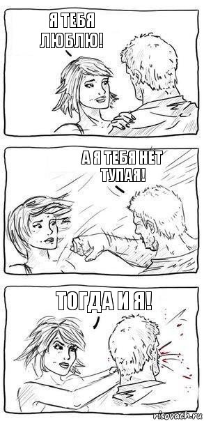 Я тебя люблю! А я тебя нет тупая! Тогда и я!, Комикс Прикол