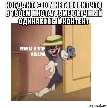 когда кто-то мне говорит что в твоем инстаграме скучный одинаковый контент , Мем Ребята я в этом шарю