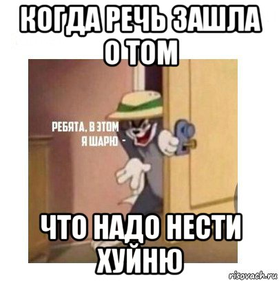 когда речь зашла о том что надо нести хуйню, Мем Ребята я в этом шарю