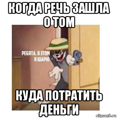 когда речь зашла о том куда потратить деньги, Мем Ребята я в этом шарю