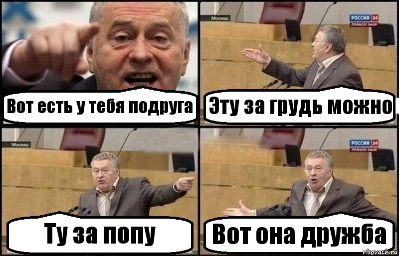 Вот есть у тебя подруга Эту за грудь можно Ту за попу Вот она дружба, Комикс Жириновский