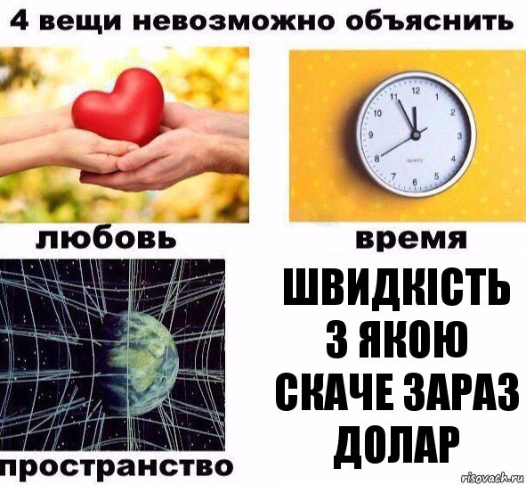 Швидкість з якою скаче зараз долар, Комикс  4 вещи невозможно объяснить