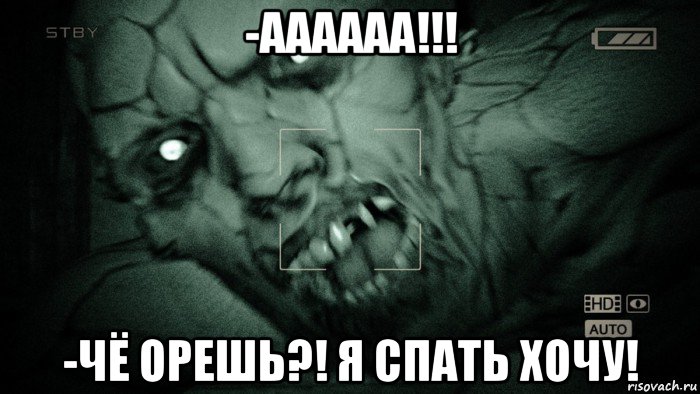 -аааааа!!! -чё орешь?! я спать хочу!, Мем Аутласт