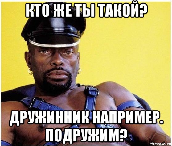 кто же ты такой? дружинник например. подружим?, Мем Черный властелин