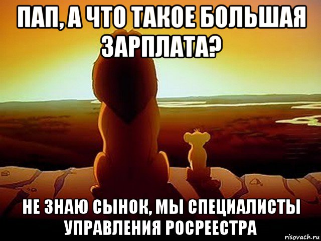 пап, а что такое большая зарплата? не знаю сынок, мы специалисты управления росреестра