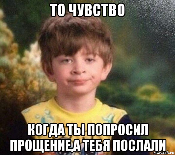 то чувство когда ты попросил прощение,а тебя послали, Мем Недовольный пацан