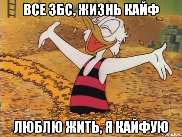 все збс, жизнь кайф люблю жить, я кайфую, Мем Скрудж Макдак