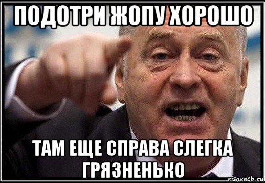 подотри жопу хорошо там еще справа слегка грязненько, Мем жириновский ты