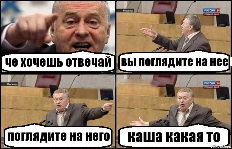 че хочешь отвечай вы поглядите на нее поглядите на него каша какая то, Комикс Жириновский