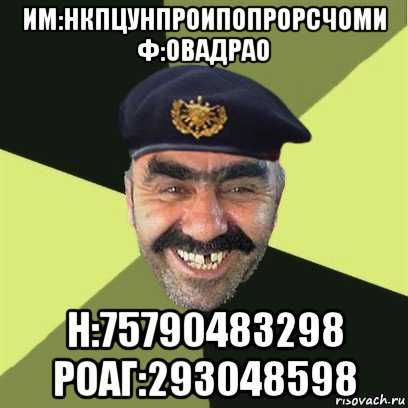 им:нкпцунпроипопрорсчоми ф:овадрао н:75790483298 роаг:293048598, Мем airsoft