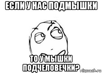 если у нас подмышки то у мышки подчеловечки?, Мем Мне кажется или