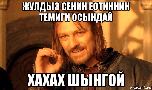 жулдыз сенин еотиннин темиги осындай хахах шынгой, Мем Нельзя просто так взять и (Боромир мем)