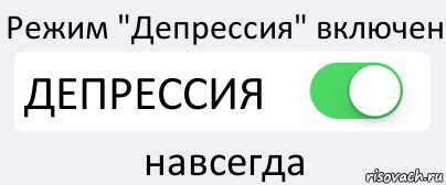 Активируй режим. Режим активирован. Режим включен. Депрессия включить. Режим депрессии включен.