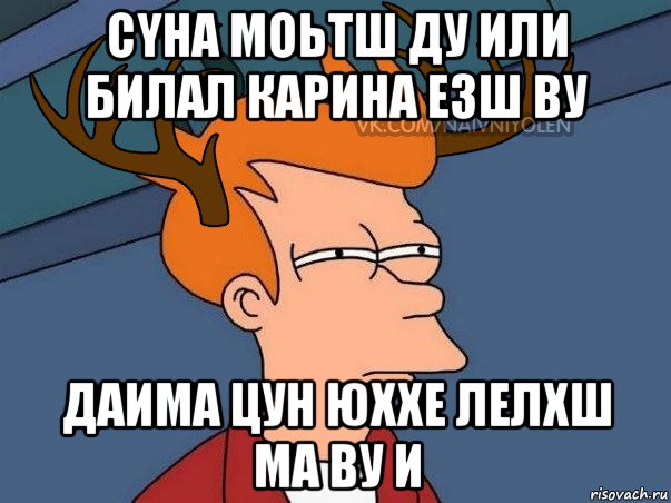 cyна моьтш ду или билал карина езш ву даима цун юххе лелхш ма ву и, Мем  Подозрительный олень