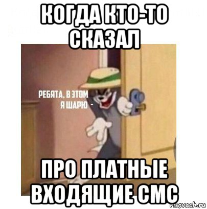 когда кто-то сказал про платные входящие смс, Мем Ребята я в этом шарю