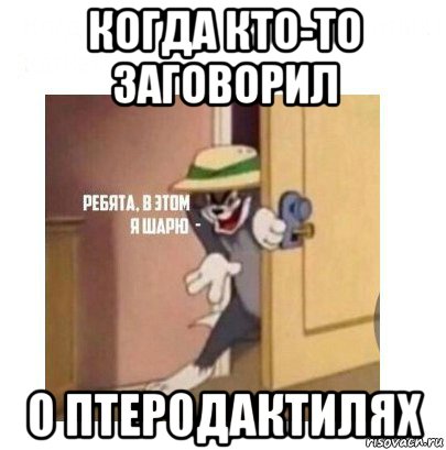 когда кто-то заговорил о птеродактилях, Мем Ребята я в этом шарю