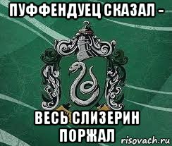 пуффендуец сказал - весь слизерин поржал, Мем Слизерин