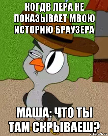 когдв лера не показывает мвою историю браузера маша: что ты там скрываеш?, Мем    Упоротая сова