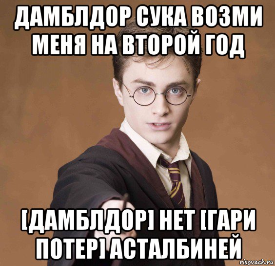 дамблдор сука возми меня на второй год [дамблдор] нет [гари потер] асталбиней, Мем  Весёлый волшебник