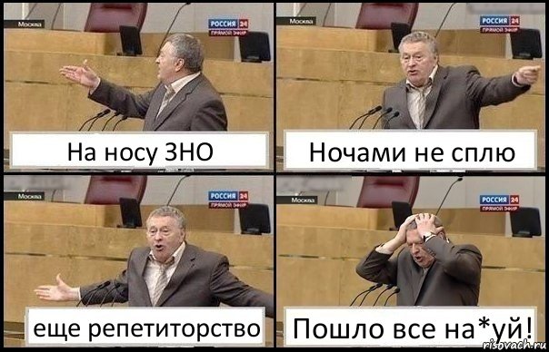 На носу ЗНО Ночами не сплю еще репетиторство Пошло все на*уй!, Комикс Жирик в шоке хватается за голову