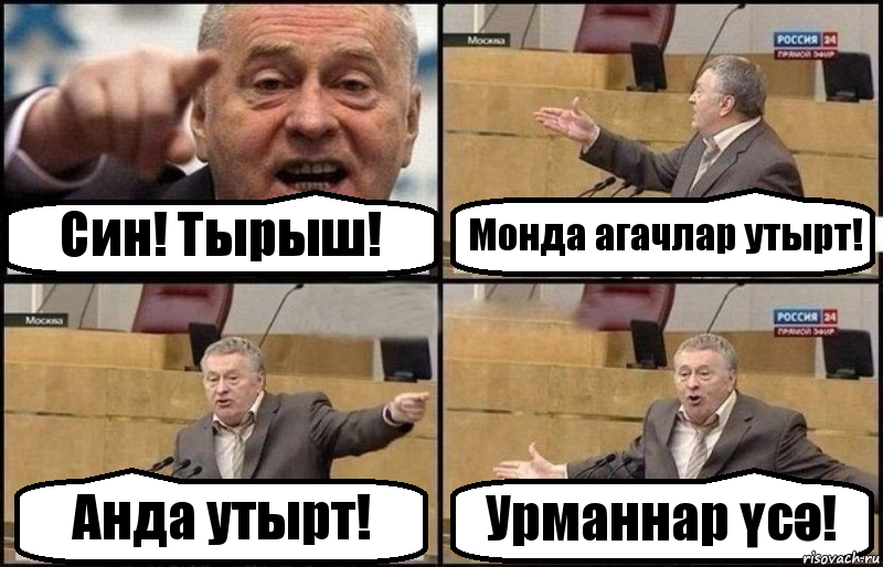 Син! Тырыш! Монда агачлар утырт! Анда утырт! Урманнар үсә!, Комикс Жириновский