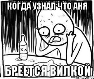 когда узнал что аня бреется вилкой, Мем Алкоголик-кадр