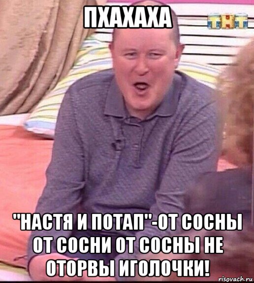 пхахаха "настя и потап"-от сосны от сосни от сосны не оторвы иголочки!, Мем  Должанский