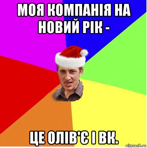 моя компанія на новий рік - це олів'є і вк., Мем Новогодний паца