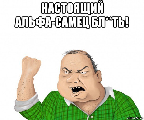 настоящий альфа-самец бл**ть! , Мем мужик